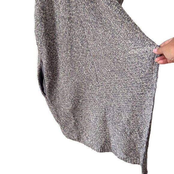 Vallette Oversize Sleeveless Cardigan Chunky Knit Size S/M Heather Gray Pockets - Picture 11 of 16
